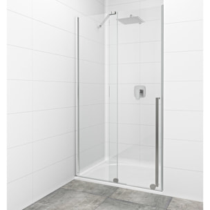 X-MOTION Porte de douche 200x110cm Coulissante, anticalcaire avec profilé chrome brillant (SATBWIXM110NIKA)