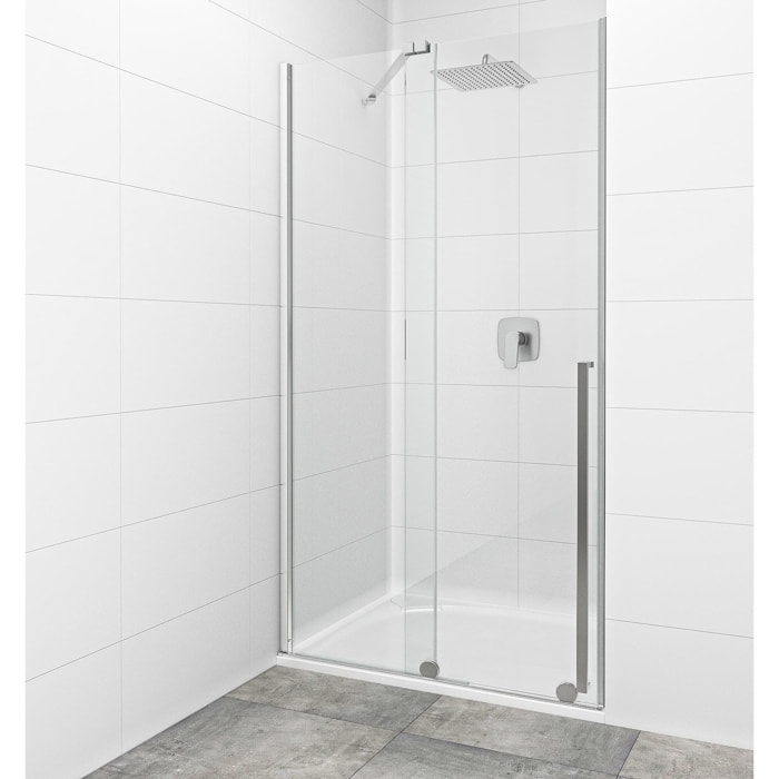 X-MOTION Porte de douche 200x110cm Coulissante, anticalcaire avec profilé chrome brillant (SATBWIXM110NIKA)