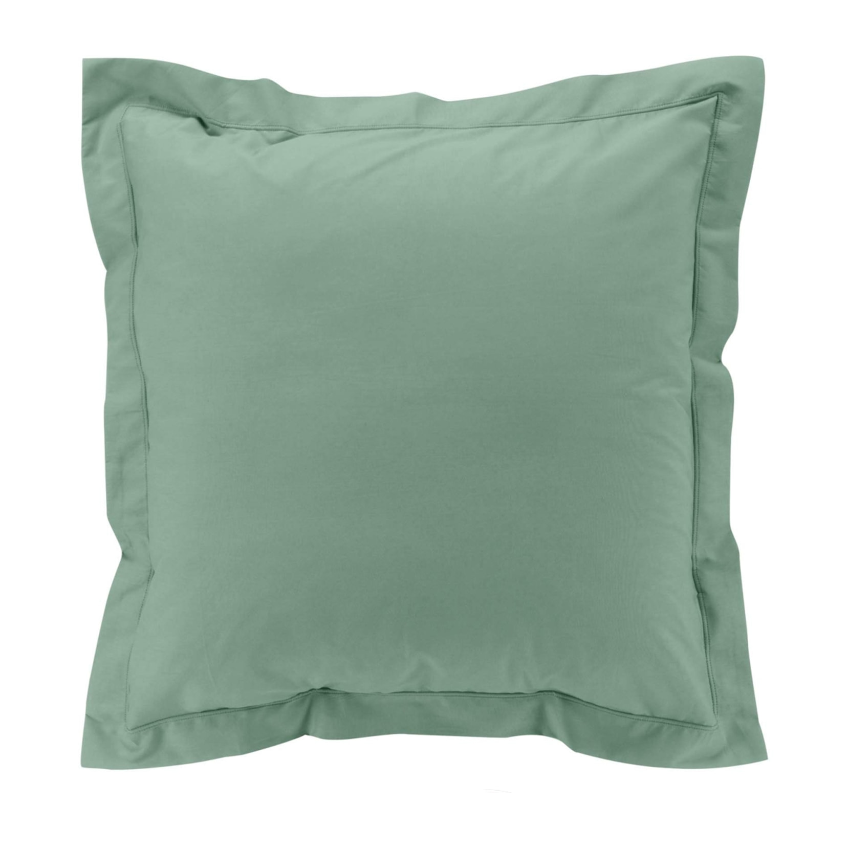 Taie d'oreiller volant plat 100% percale de coton ORIGINE - Vert tilleul