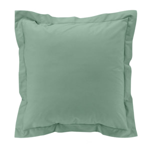 Taie d'oreiller volant plat 100% percale de coton ORIGINE - Vert tilleul