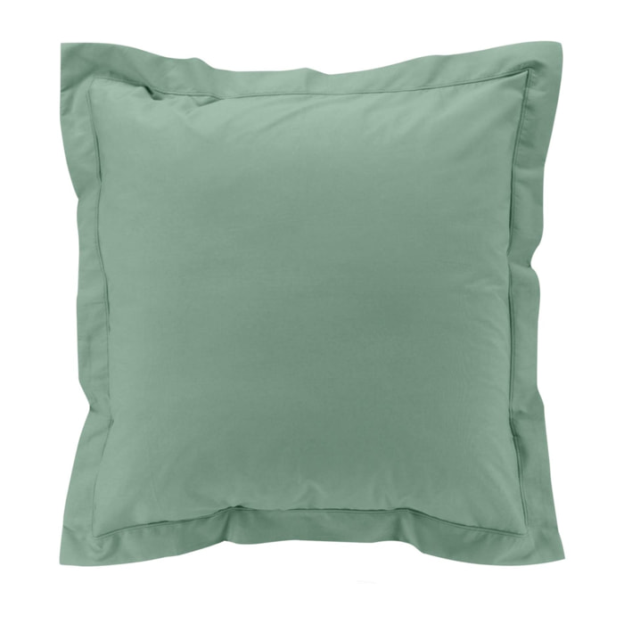 Taie d'oreiller volant plat 100% percale de coton ORIGINE - Vert tilleul