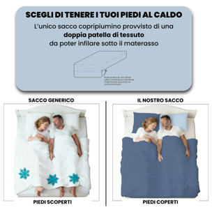 PARURE COPRIPIUMINO NATURAL COLOR PIAZZA E MEZZA - 100% COTONE MADE IN ITALY