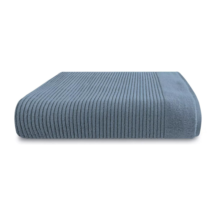 Drap de bain pur coton 575 g/m² uni bleu Vitae givre