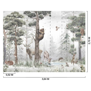 Papier peint panoramique L'ours et l' arbre mystérieux  Intissé