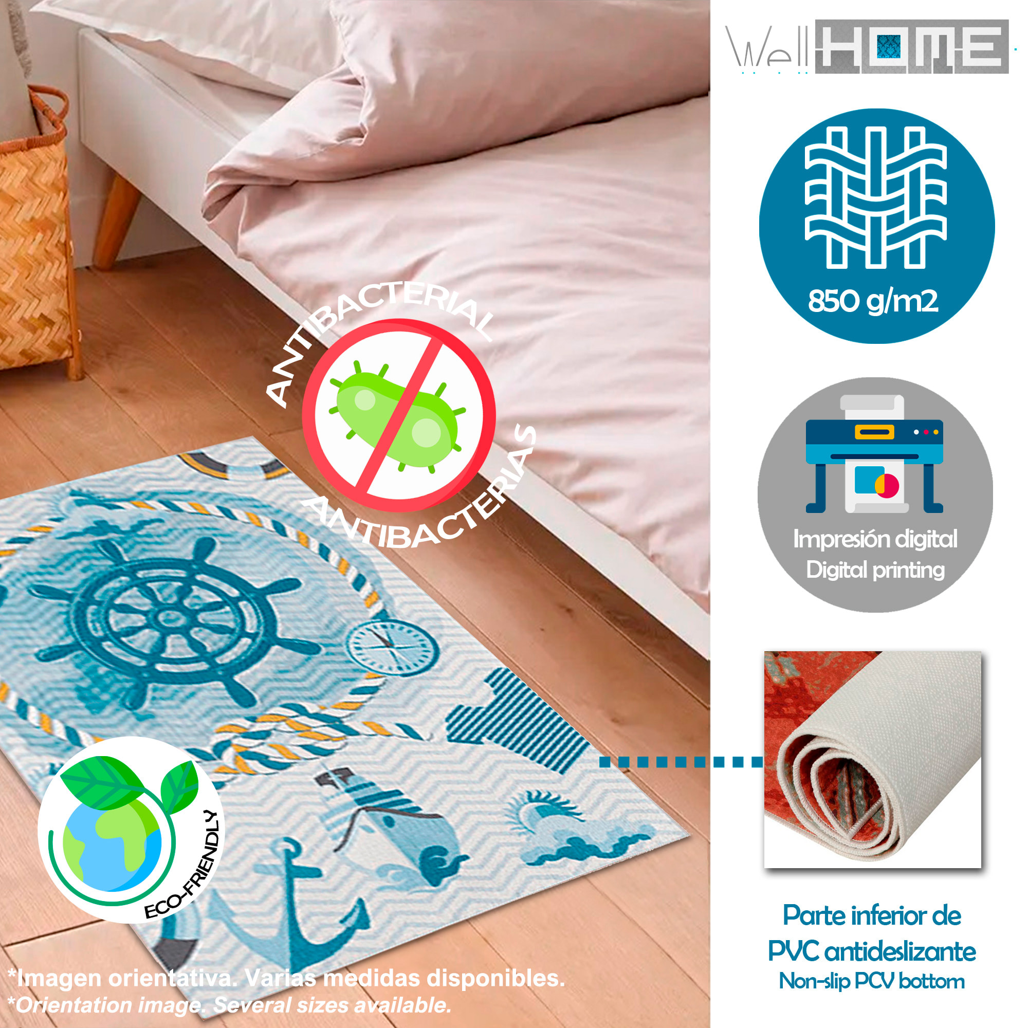 Alfombra infantil de Poliester estampada 180 x 280cm