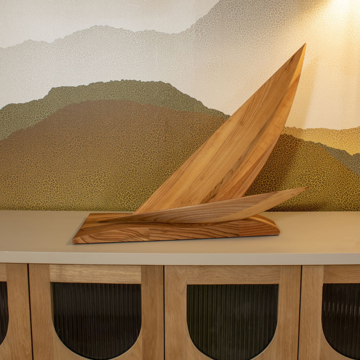 Voilier décoratif en orme massif