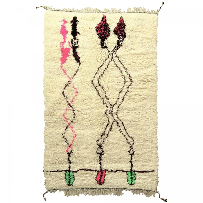 Authentique tapis berbère fait main en laine BOPI