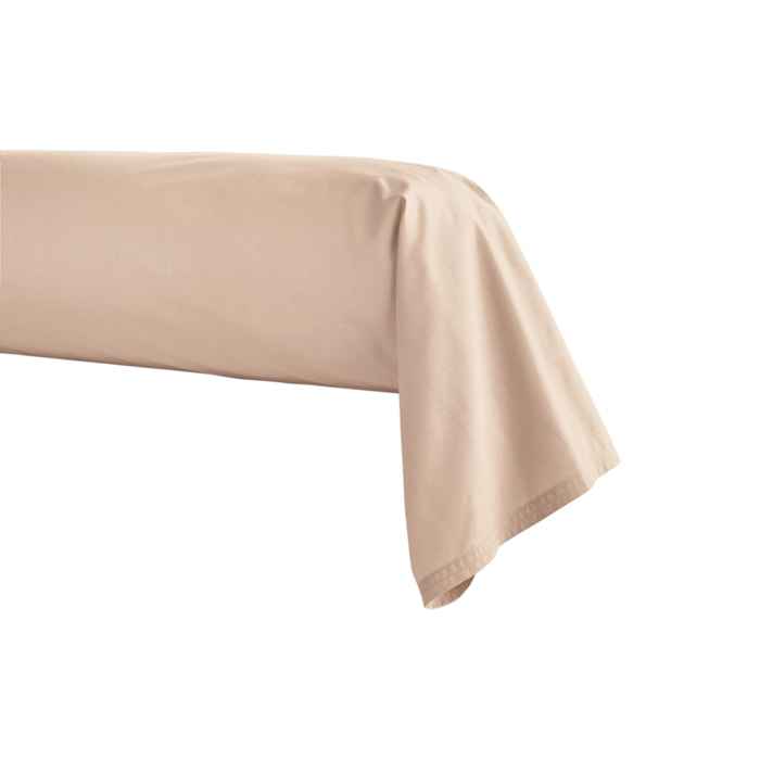 Taie de traversin unie en percale de coton, PREMIÈRE, Rose Ballerine