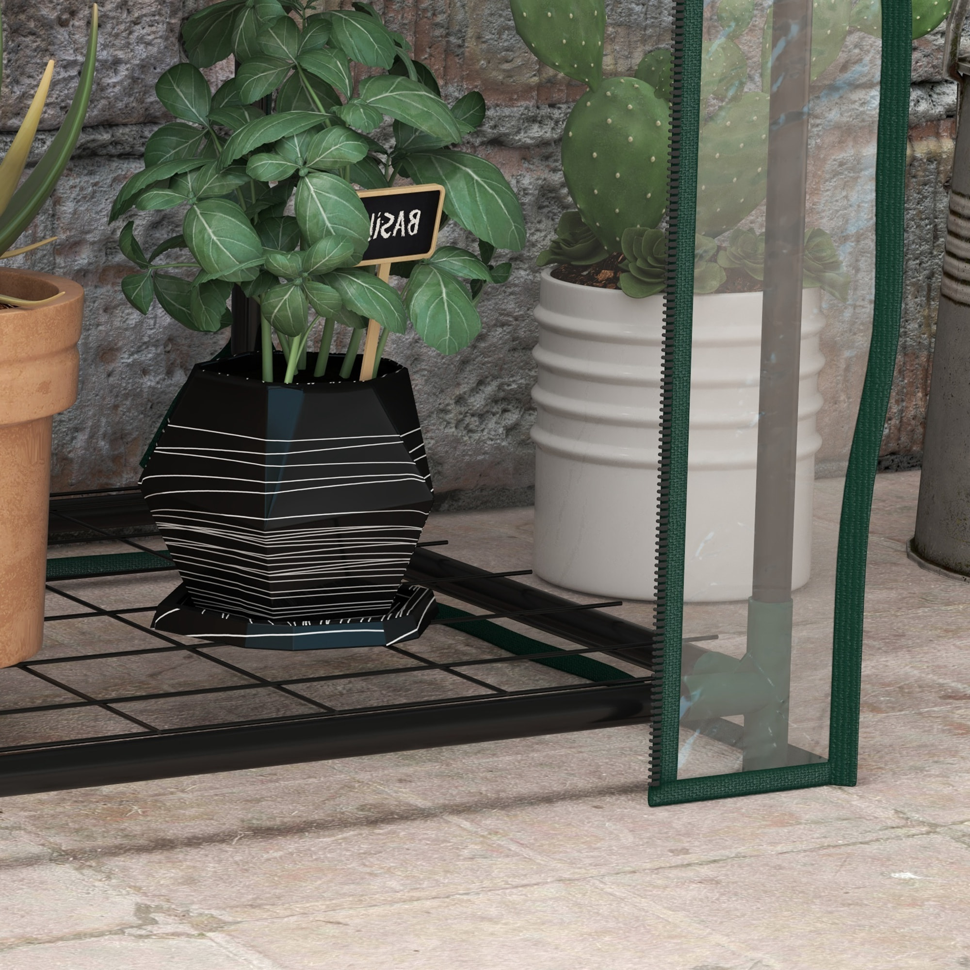 Invernadero de Jardín de 3 Niveles Invernadero de Terraza con 3 Estantes 1 Puerta con Cremallera para Cultivo de Plantas Flores Verduras 59x39x127 cm Transparente