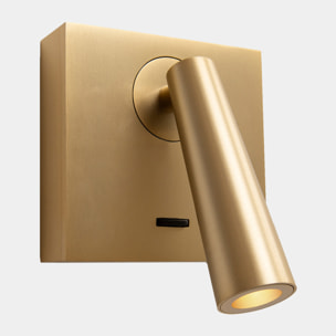 LEDS C4 Luz de lectura Gamma Mix&Match Square LED 3.5 Blanco cálido - 2700K ON-OFF Oro mate 137lm