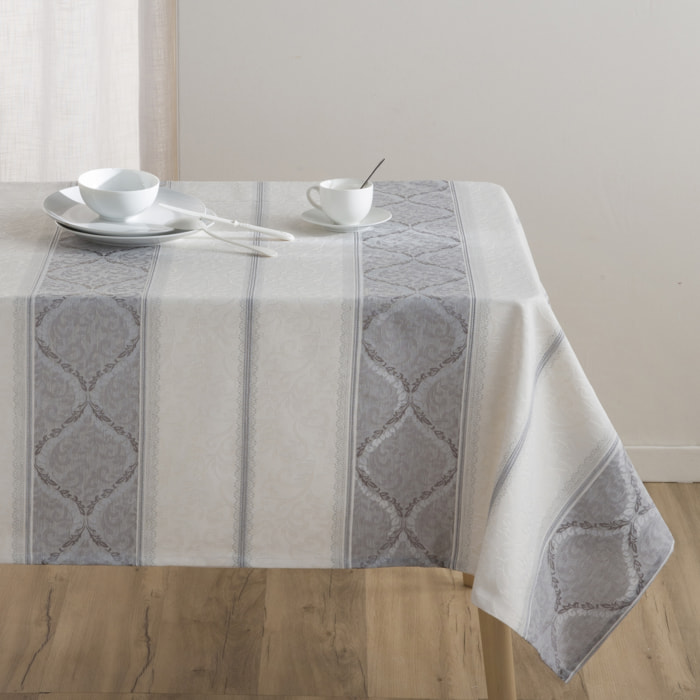 Nappe anti-tâches jacquard CALAIS GRIS