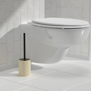Brosse WC striée beige