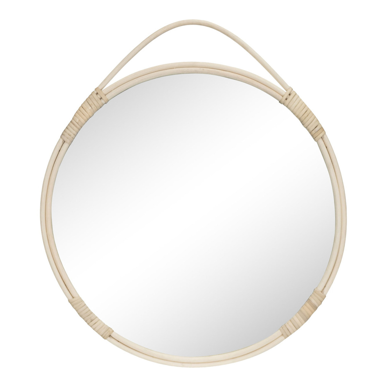 Specchio tondo da parete Malo in rattan naturale ø50 cm