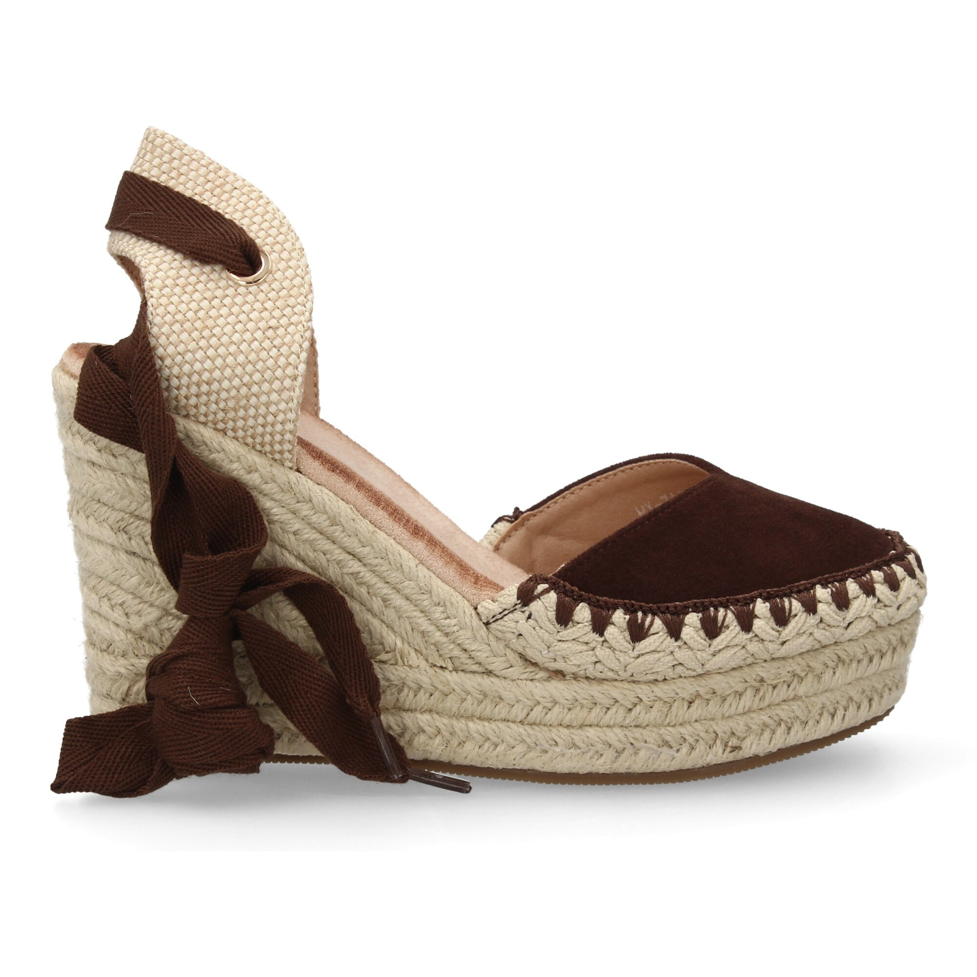 Sandalia de Mujer con Cuña de Yute, Comodas y Elegantes, Diseño Moderno con Cintas