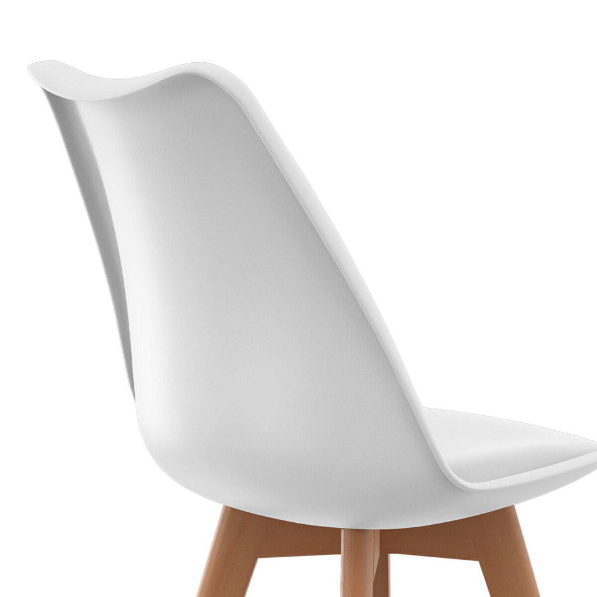 Chaises Nordia blanche pieds bois - lot de 4