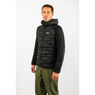 Giacca isolante ibrida ECOActive con cappuccio del marchio ECOON - Nera con logo ECOON