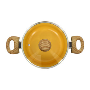 Faitout 20cm avec revêtement céramique jaune - tous feux COLORAMA
