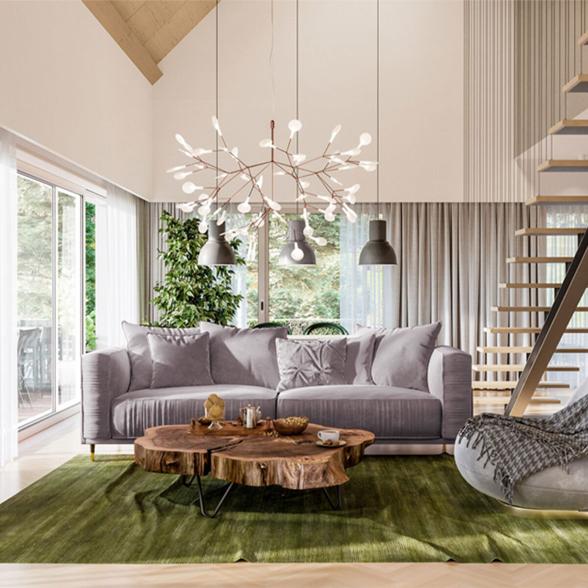 Canapé Droit Velours Fiorenzo - 4 places