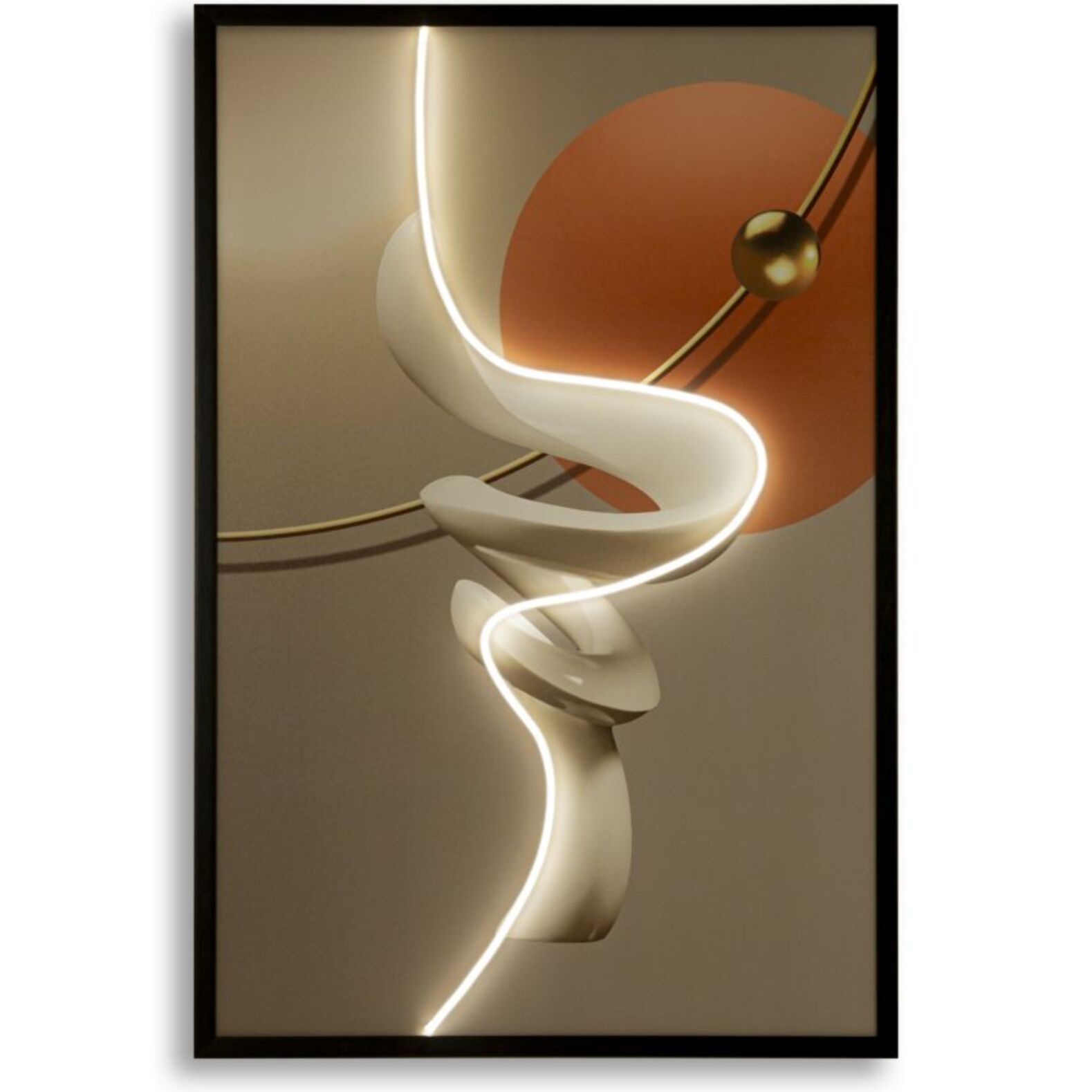 STAMPA C/LED SU TELA ABSTRACT -B- CM 80X4X120