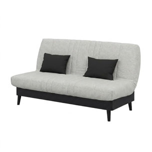 Canapé convertible Elios, matelas Simmons, 130 x 190 cm, 2 coussins offerts, Tambre perle