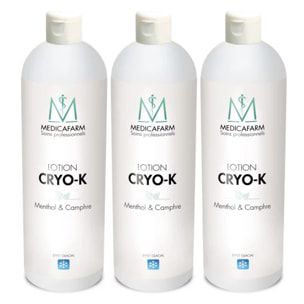 MEDICAFARM - Lotion CRYO-K au Menthol et Camphre - Effet froid - Aide à apaiser les jambes lourdes & Tonifier - Lot de 3 lotions