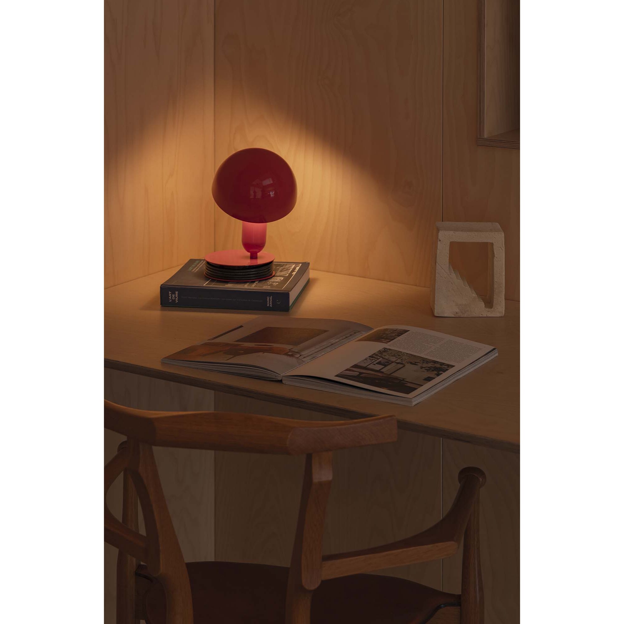 BELA Lampe de table pince rosso