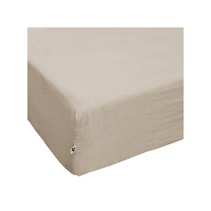 Drap Housse 140 x 190 cm en Lin Lavé - SOLINE