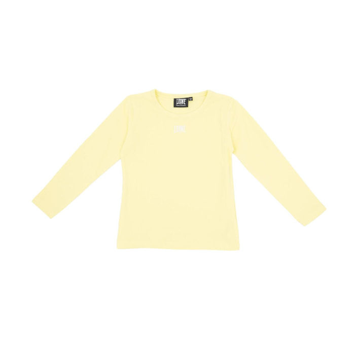 T-shirt da bambina maniche lunghe con logo piccolo Basic