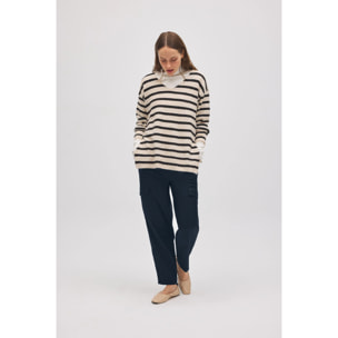 Pantaloni cargo casual blu navy