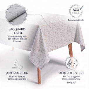 Tovaglia jacquard lurex in poliestere - ARGENTO