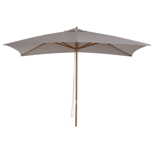 Parasol droit rectangulaire de jardin grande taille dim. 3L x 2l x 2,5H m gris