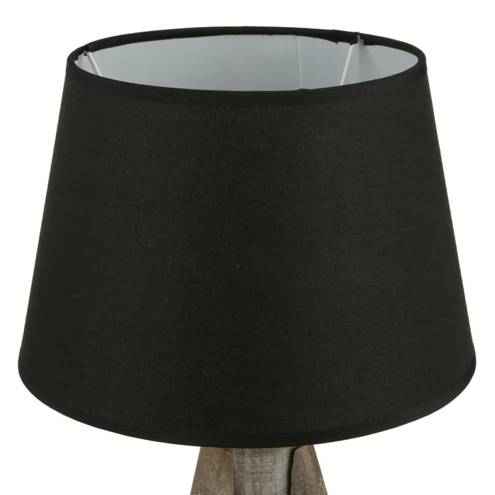 Lampe trépied "Miry" - bois et noir H46 cm