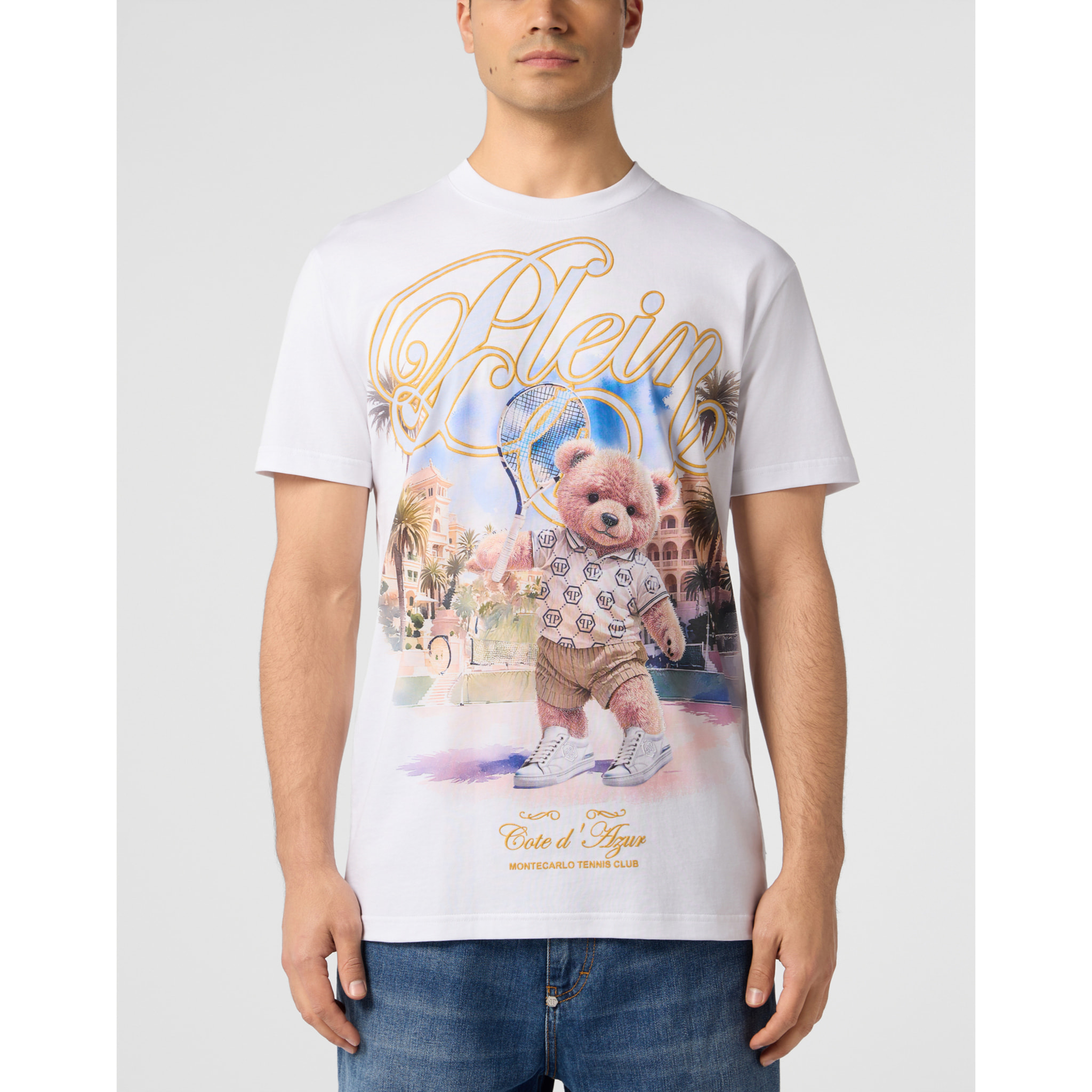 PHILIPP PLEIN Round Neck T-Shirt Teddy Tennis