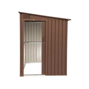 Abri de jardin adossable acier galvanisé 2,91m² avec porte coulissante et kit d'ancrage BRAY