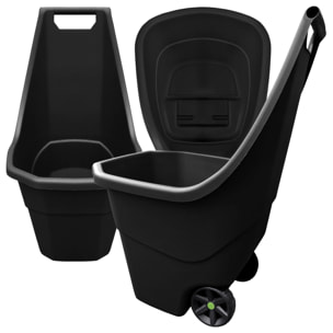 Carro de jardin Prosperplast "Load & Go" 55 L en color negro