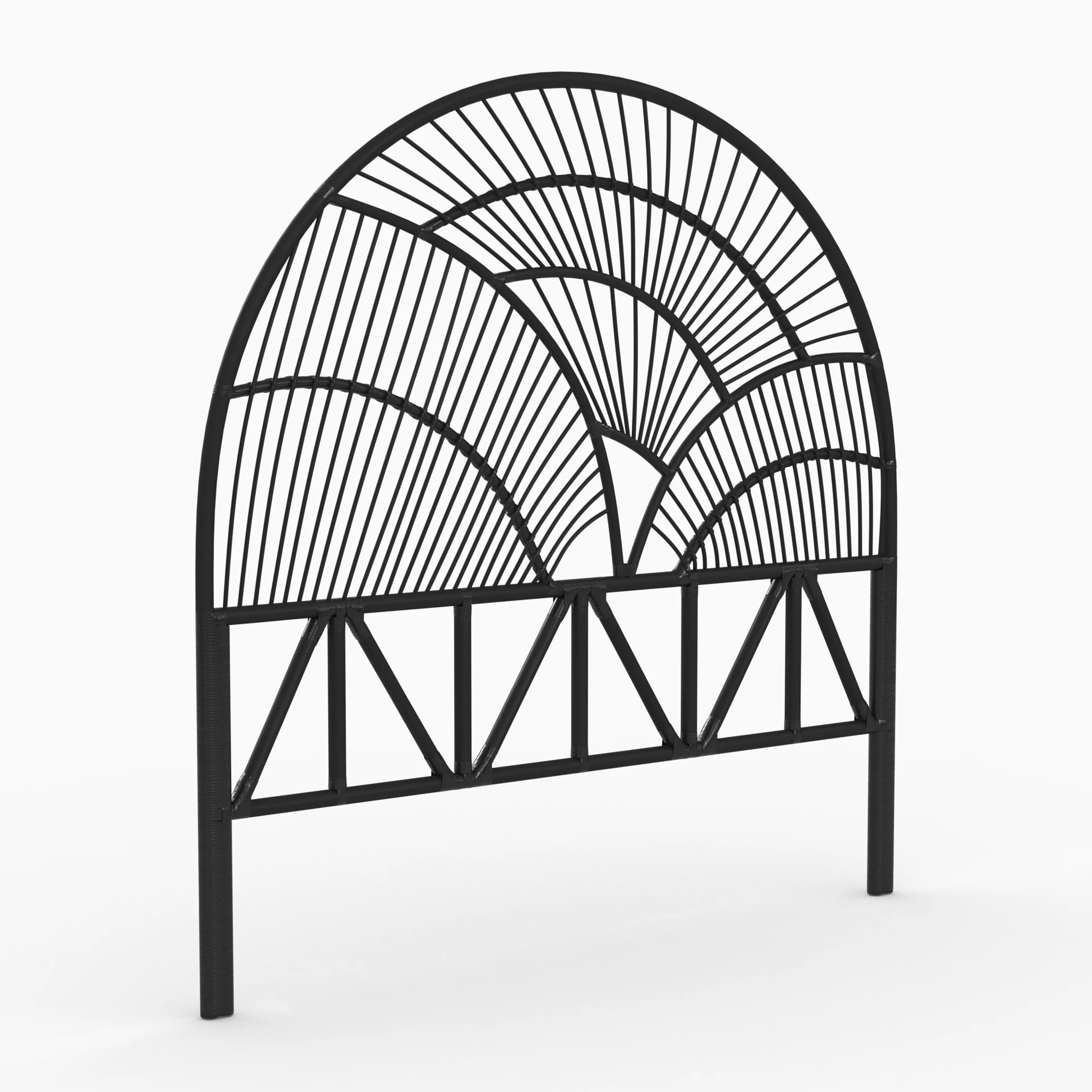 Tête de lit en rotin noir 140 cm - Séléné