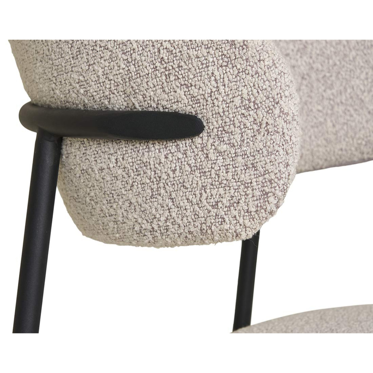 Erica - lot de 2 chaises en tissu bouclette - pieds en acier - Beige