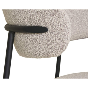 Erica - lot de 2 chaises en tissu bouclette - pieds en acier - Beige