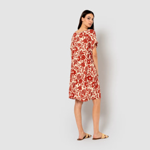 Vestido corto bambula detalles plisados alexis teja