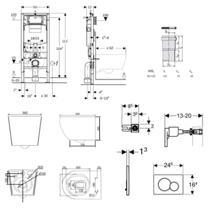 Duofix pack WC bâti-support + WC suspendu sans bride Ceramia PixL avec abattant SoftClose + plaque (GEDCEPXBMT03-FR)