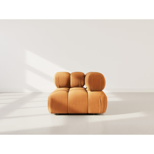 Ruby - module d'assise d'angle gauche en velours texturé - Terracotta