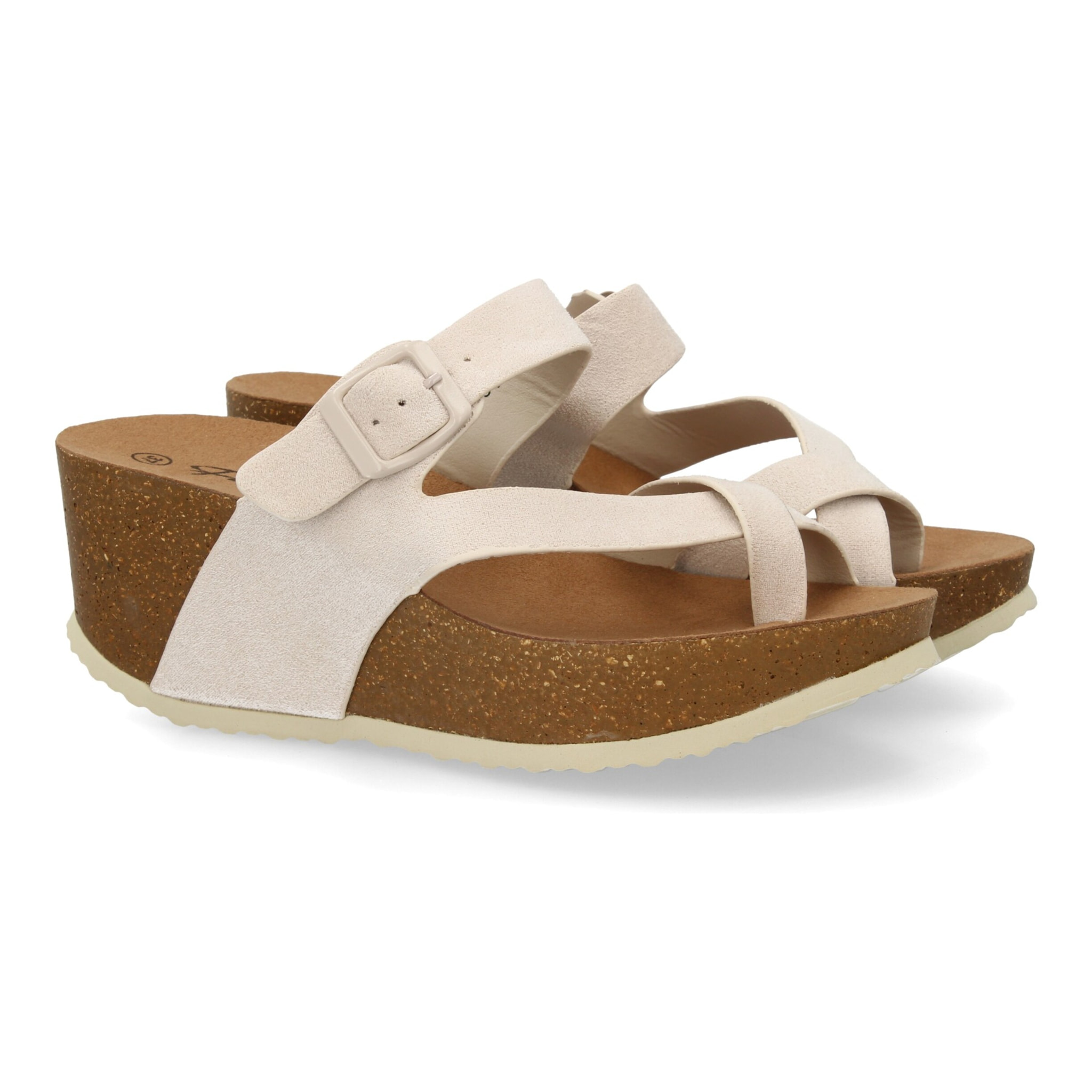 Sandalia Mujer cómoda con cuña y hebilla