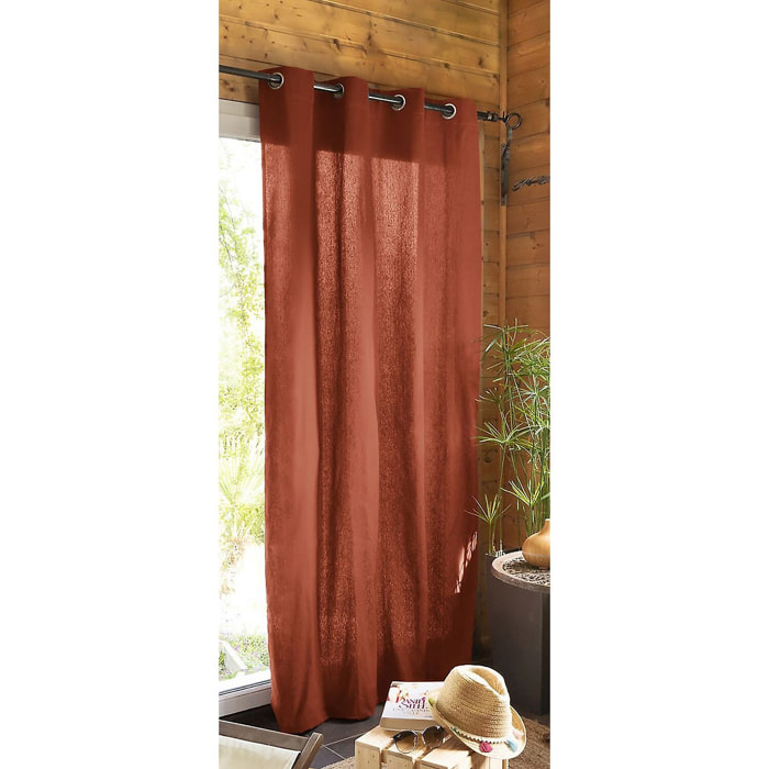 Rideau uni 100% coton Cerise