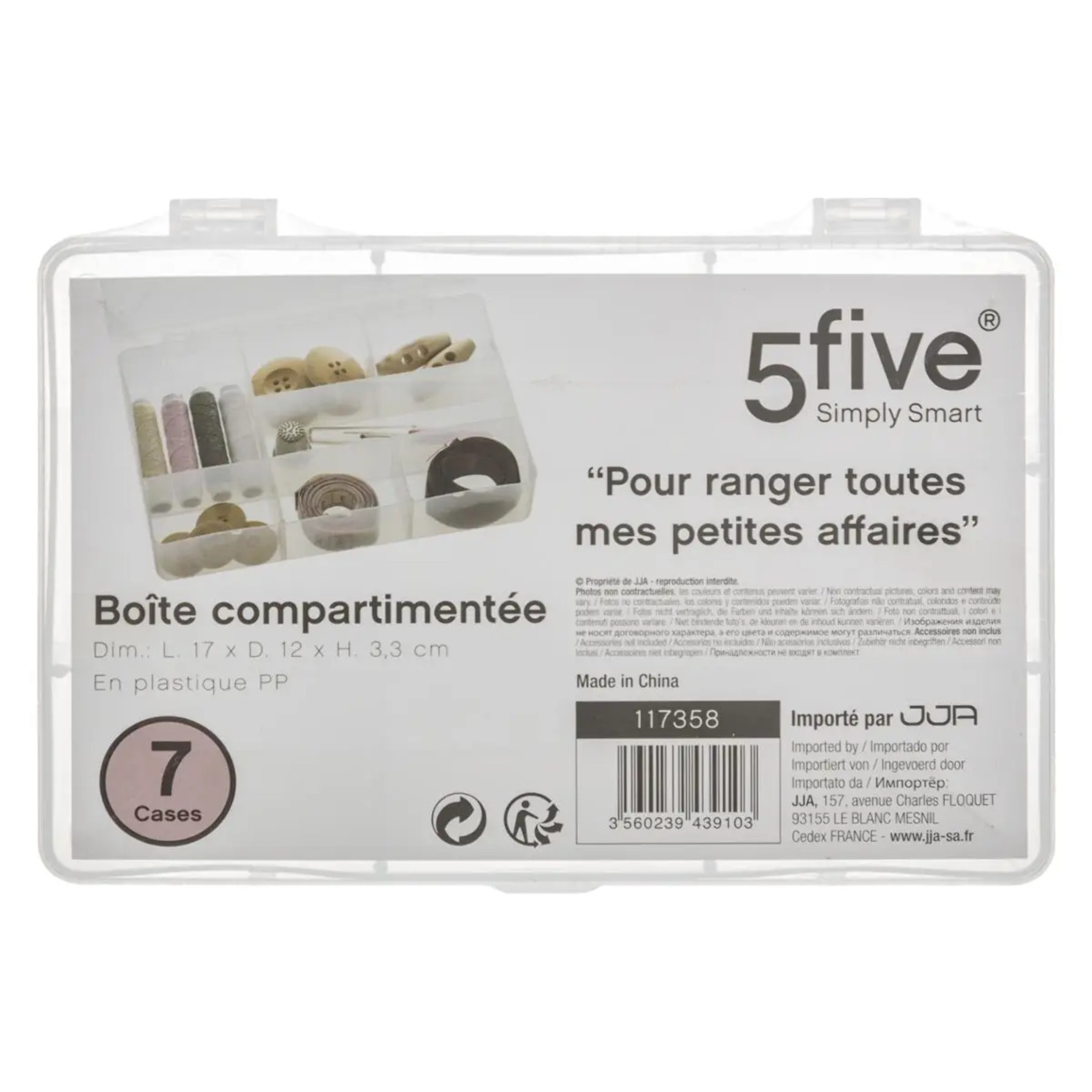 Boîte en plastique compartimentée Petit format