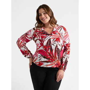 Fiorella Rubino - Blusa dalla stampa foliage - Rosso