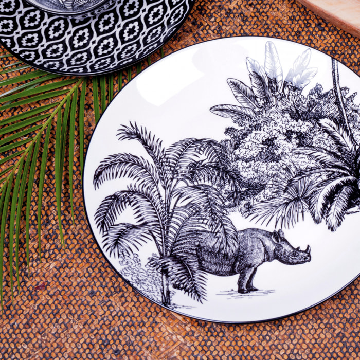 Lot de 6 grandes assiettes, SAVANA