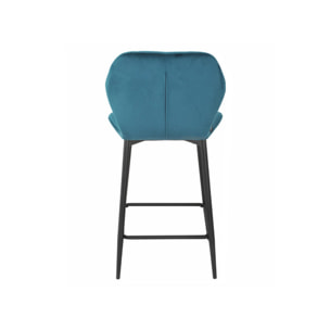 Chaise de bar en velours avec pieds en métal noir - FAUSTINE 2