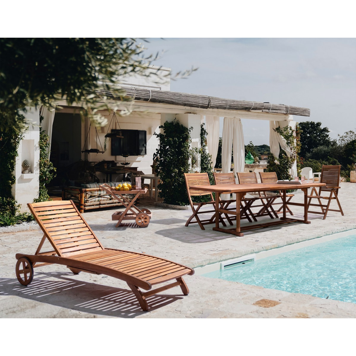 Lettino NOEMI in legno d'acacia