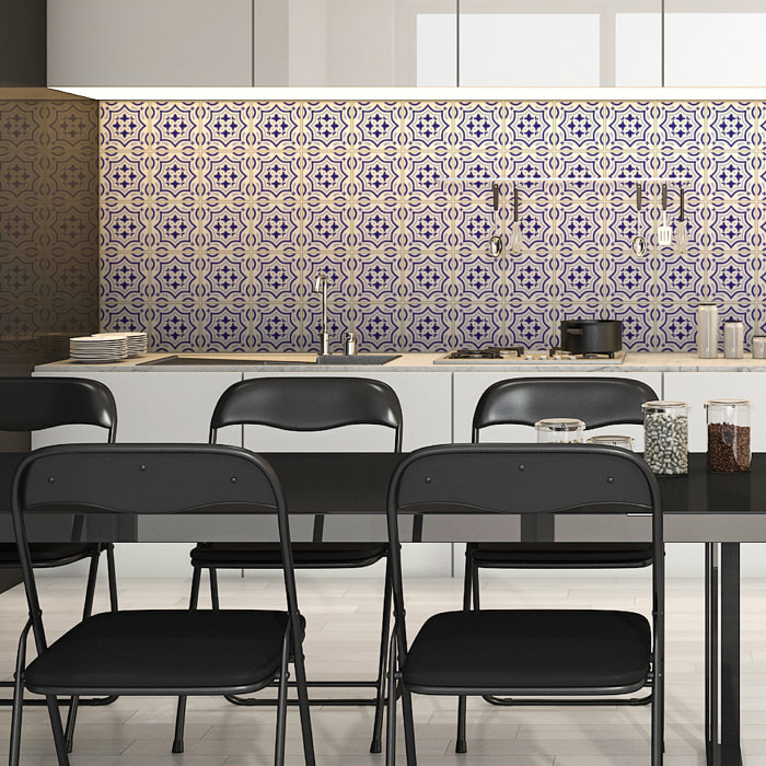 Stickers muraux - Sticker Mural Carrelage adhésif Cuisine Salle de Bain - 30 STICKERS CARRELAGES AZULEJOS TEOFILO