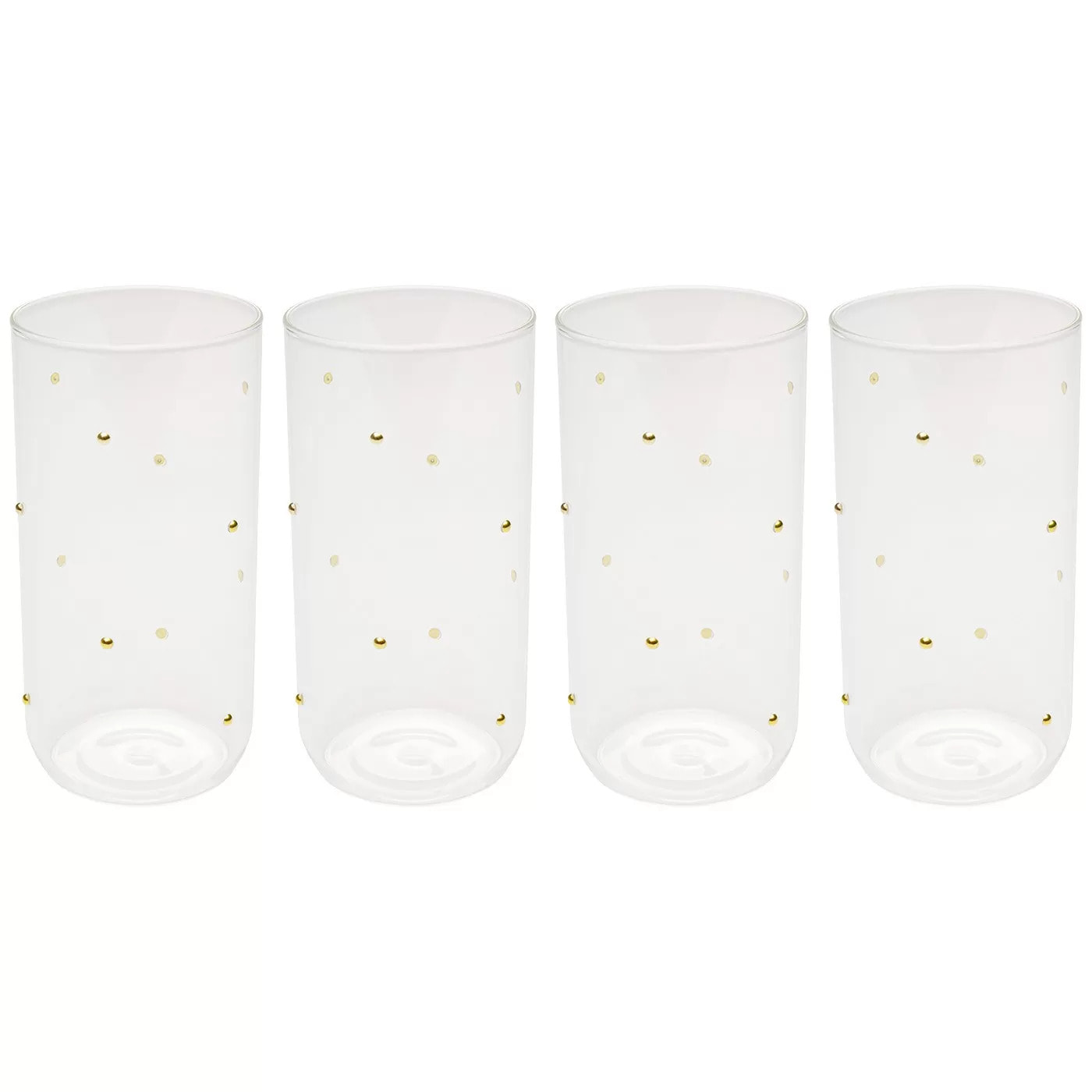 Verres hauts Glam Dots dorés set de 4 Kare Design